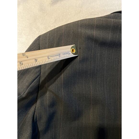 Jos A Bank 48R Gray Blue Red Pinstripe Blazer Casual Sport Coat Jacket Repair - Picture 16 of 16